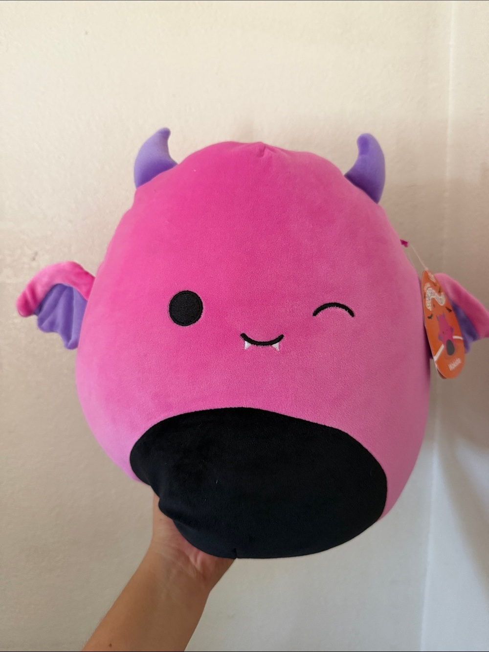 Squishmallows Pink and Purple Winking Monster Plush Halloween bat